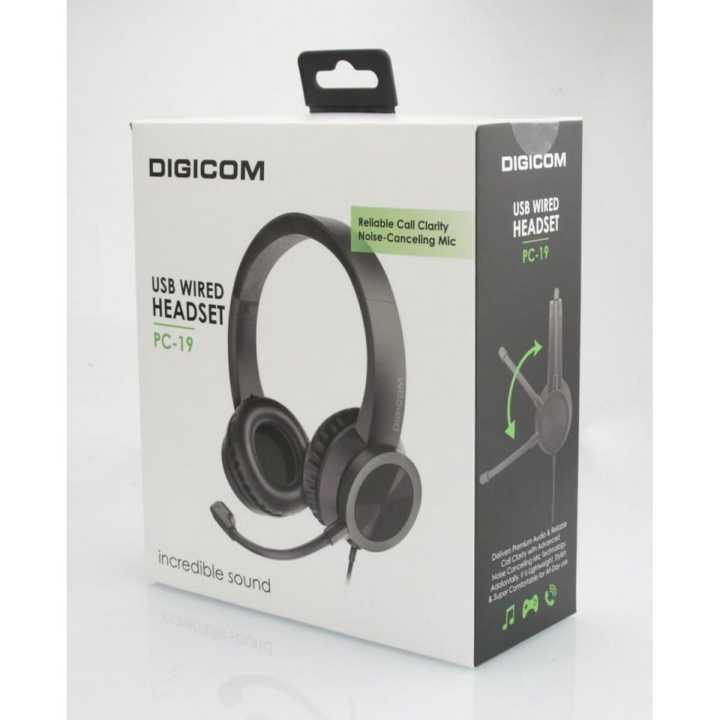 DIGICOM PC-19 USB Wired Headset With Mic