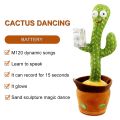 Rechargeable  inbuilt Battery Tiktok Dancing Cactus Toy 120 Songs Lighting Recording Bluetooth Speaker Singing Plush Wiggling Ornament kaktus In-Built Battery. 