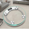 Premium Digital Body Weight Scale Machine – LCD Display, 180kg Capacity, High Precision Glass Weighing Scale for Home & Gym – Slim, Round, Battery Operated. 