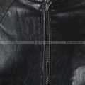 Black Slim Fit Mixed Leather Jacket For Men. 