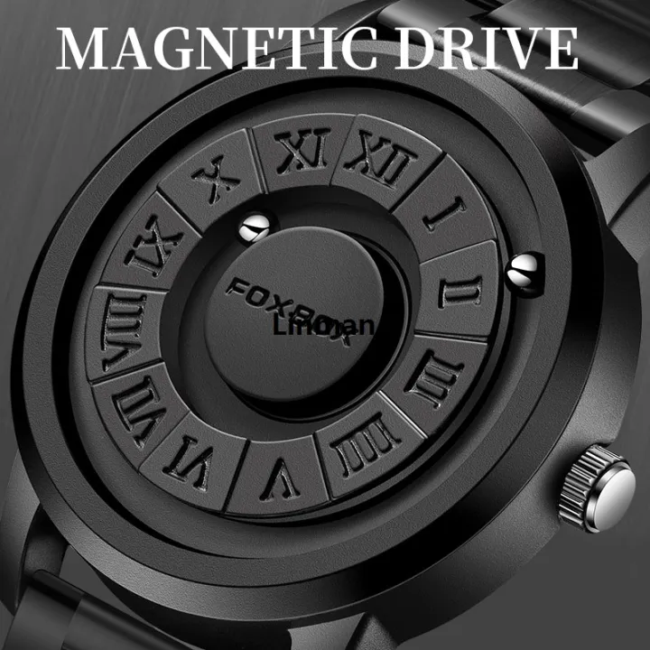 Linman FOXBOX Fashion Man Watch Creative Scrolling Pointer Magnetic ...