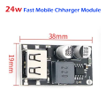 24W QC3.0 QC2.0 Single USB 6-32v DC to 5v 9v 12v 24v (Auto) Fast Mobile Charging Module DC-DC Buck Quick Charger Board. 