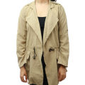 Creamy Pocket Design Thin Cargo Jacket For Women. 