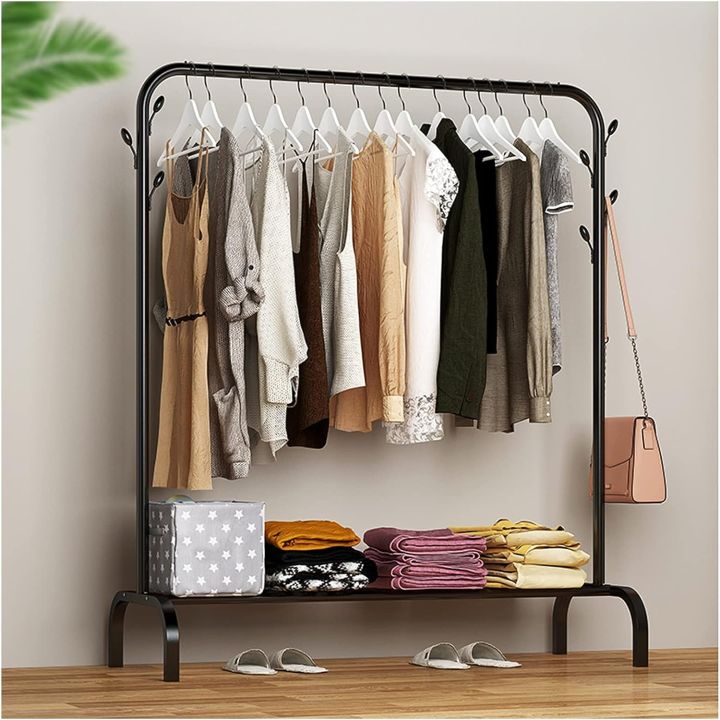 Freestanding%20Metal%20Clothes%20Hanger%20Coat%20Rack%20Stand%20Organizer%20With%20Storage%20Shelf%20-%20Black%20-%20Image%204