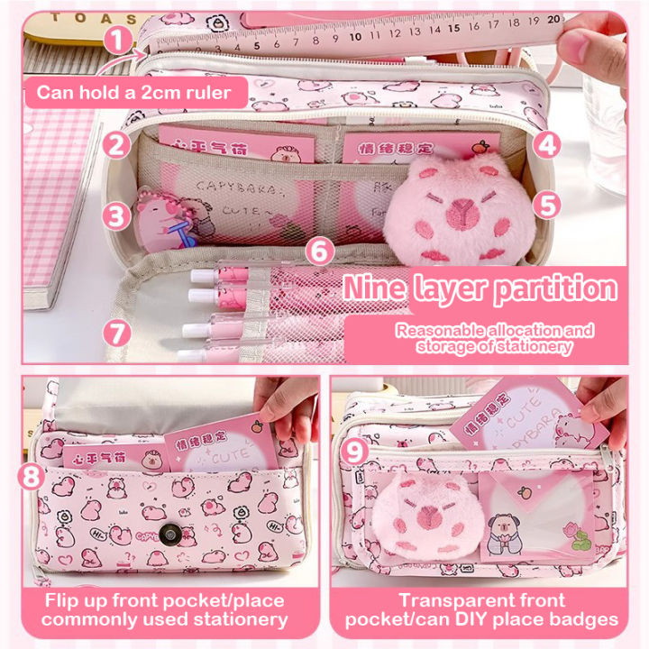 Cartoon%20Pink%20Capybara%20Pencil%20Storage%20Bag%20Kawaii%20Pencil%20Box%20Large%20Capacity%20Pencil%20Case%20School%20Stationery%20Case%20Makeup%20Bag%20LUKE%20-%20Image%202