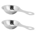 NAMUNY 2X Separator of Egg Yolk in Stainless Steel Separator White Egg Sieve Device Mini Kitchen Utensils (13 x 7 x 2.8 cm). 