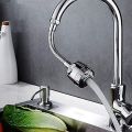 Stainless Steel 360 Degree Rotation Bubbler Saving Water Faucet/tap, Filter Shower Head Nozzle Adapter, Silver, Chrome Finish. 