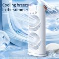 3 Speeds Mini Desk Fan Rechargeable Battery Operated Fan with LED Light Quiet Fan Air Cooler. 