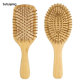 Sutuiying Detangling Hairbrush Bamboo Bristles Detangling Hairbrush Natural Luxury Wooden Bamboo Hair Brush for Long Curly Thin Short Dry Hair. 