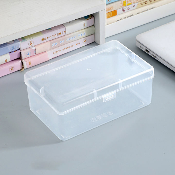 New Transparent Plastic Storage Box Photocards Small Card Storage Box Desk Organizer Box Classification Box Stationery