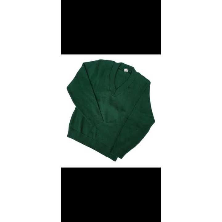 Plain Green Woolen School Sweater For Boys and girls