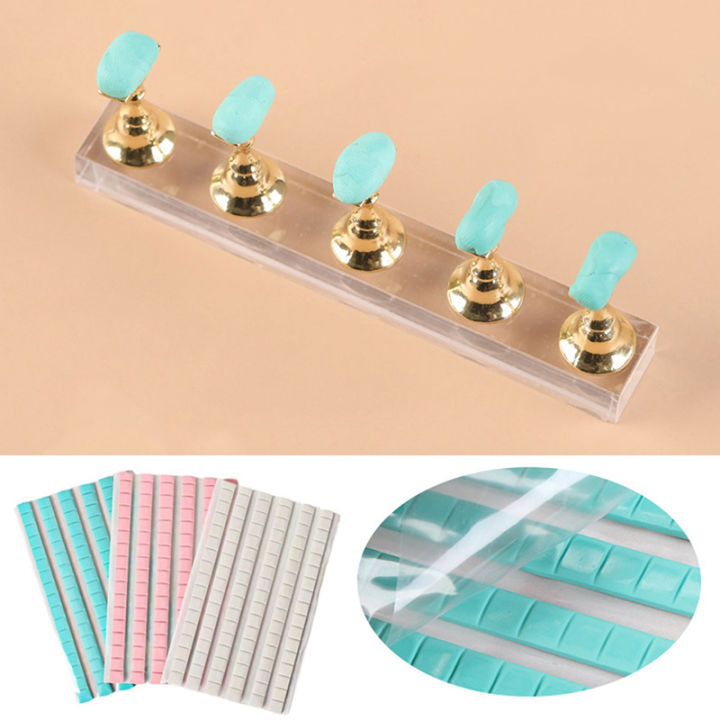 30/42/84/96PCS Nail Adhesive Glue Clay Reusable Tacky Gel for Nail Art Practice Stand Display Holder False Tips Manicure Tools Cologo