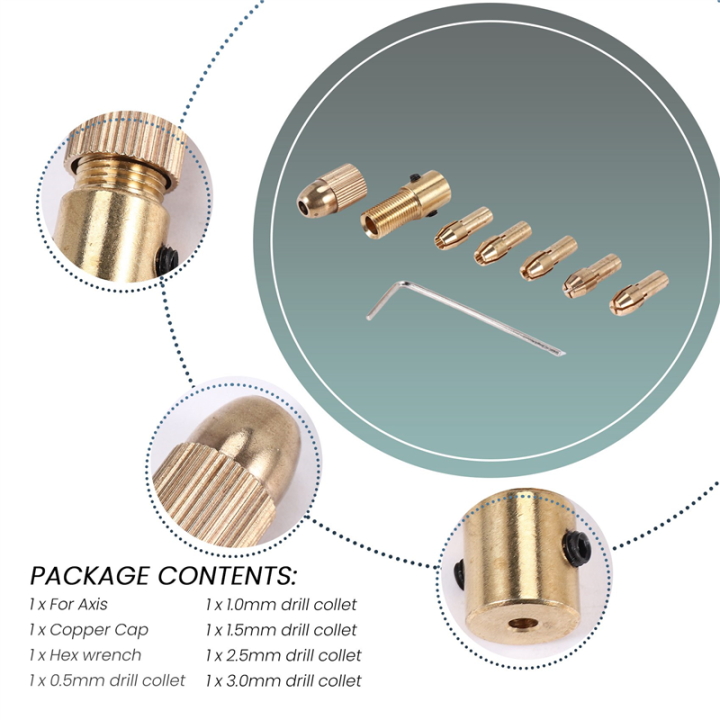 8Pcs%200.5-3mm%20Small%20Electric%20Drill%20Bit%20Collet%20Mini%20Chuck%20Tool%20Kit%20-%20Image%203