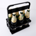 6 Hole Foldable Beer Bottle Holder, Handle Portable Use Wine Storage Rack, Bar Drink Holder Container Green. 