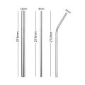 High Grade Stainless Steel Metal Straw 5-Piece Set  Brush Included Metal Straws Reusable Straws   Eco-friendly and Natural. 