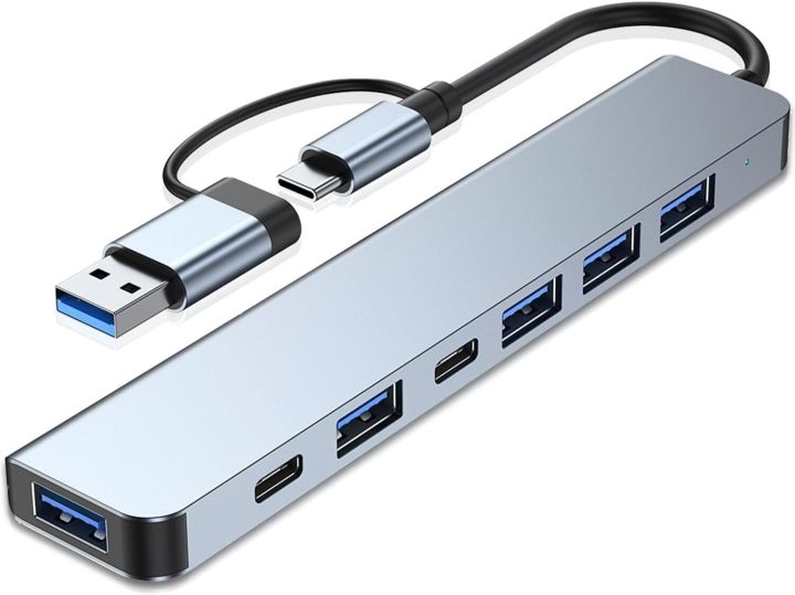 7 in 1 USB C Hub with USB 3.0, USB 2.0 Ports for MacBook Pro Air and More Devices