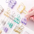 Mini Portable Hollow Out Metal Binder Clips/Multicolor Durable Notes Letter Paper Bookmark Binder Bill Clip/Dovetail Book File Clips. 