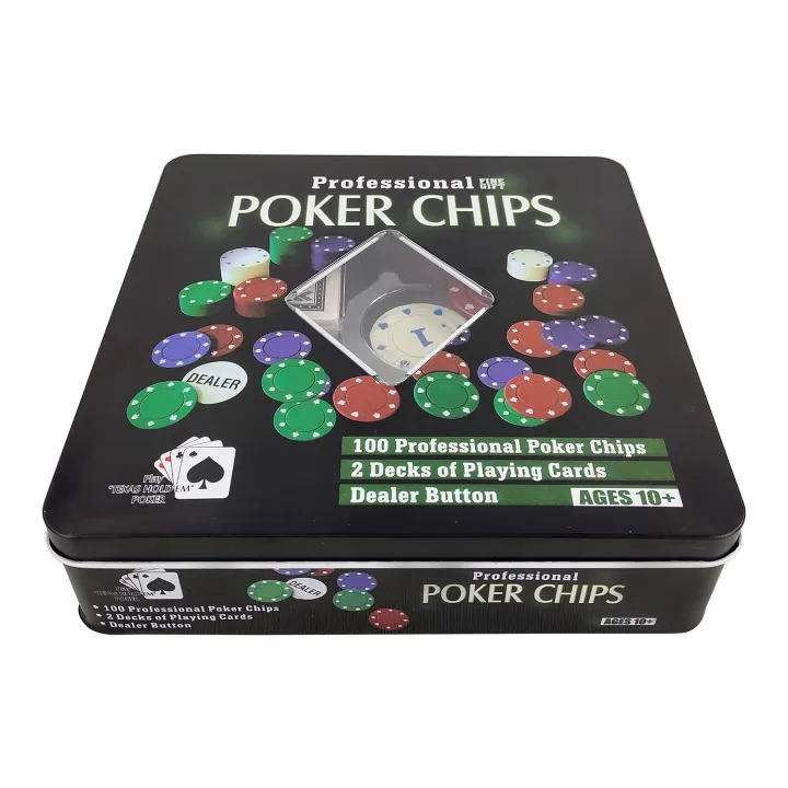 Professional%20%20Chips,%20100%20Pcs%20Dual-Toned%20%20Chips%20with%20Case,%202%20Decks%20of%20Cards%20+%201%20Dealer%20Button%20(10+%20Years,%20Multicolor)%20-%20Image%203