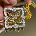 【Mega new vintage brushed engraving hollow rotatable sweater chain handmade gold-plated necklace. 