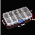 Plastic Box For Storing Jewelry, Beads, Screws, Small Parts. Transparent Storage Box Container. 10 Compartments. Perfect For DIY Projects.. 