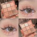Cream Peach Eyeshadow Palette Sequins Pearlescent Eye Contour Glitter Pigment Shadow Pallete Cute Makeup Beauty Cosmetics. 