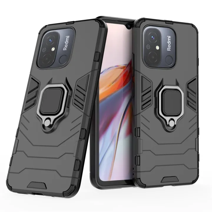 Lenuo%20Phone%20Case%20for%20Xiaomi%20Redmi%2012C%20/%2011A%20Silicone%20PC%20Metal%20Ring%20Holder%20Cover%20-%20Image%204