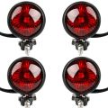 JAERBEE 4X Red 12V LED Black Adjustable Cafe Racer Style Stop Tail Light Brake Rear Lamp Tail Light for Chopper. 