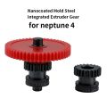 Extruder Gear Compatible with ELEGOO Neptune 4 /Pro/Plus/Max Hardened Steel Dual Gear Kit One Shaft Design Precision Bearings Upgraded 3D Printer Parts. 