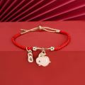 Lucky Rabbit Red Rope Bracelet Cute Jade Bunny Charm Bracelets for Women Red Opal Bead Chains Bangles Chinese New Year Gifts. 