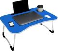 Foldable Laptop Table, Portable Lap Desk Bed Table Tray, Laptop Stand with Cup Holder & Tablet Slot & Lifting Handle for Working. 
