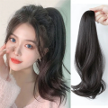 Dark Brown Wig Female Ponytail Grab Clip Ponytail Clip Wig Wavy Wig Style Hip- High Ponytail Natural Forcing Fake Ponytail Female Braid. 