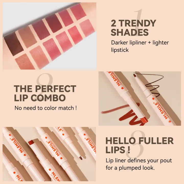 MLSMILE%20Double%20Ended%20Lipstick%20Pen%20Color%20Rendering%202-in-1%20Lipstick%20Lip%20Liner%20-%20Image%204