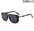 Flat Top (18009) Matte Black Uv Trendy  Fashion Sun Glasses for men. 