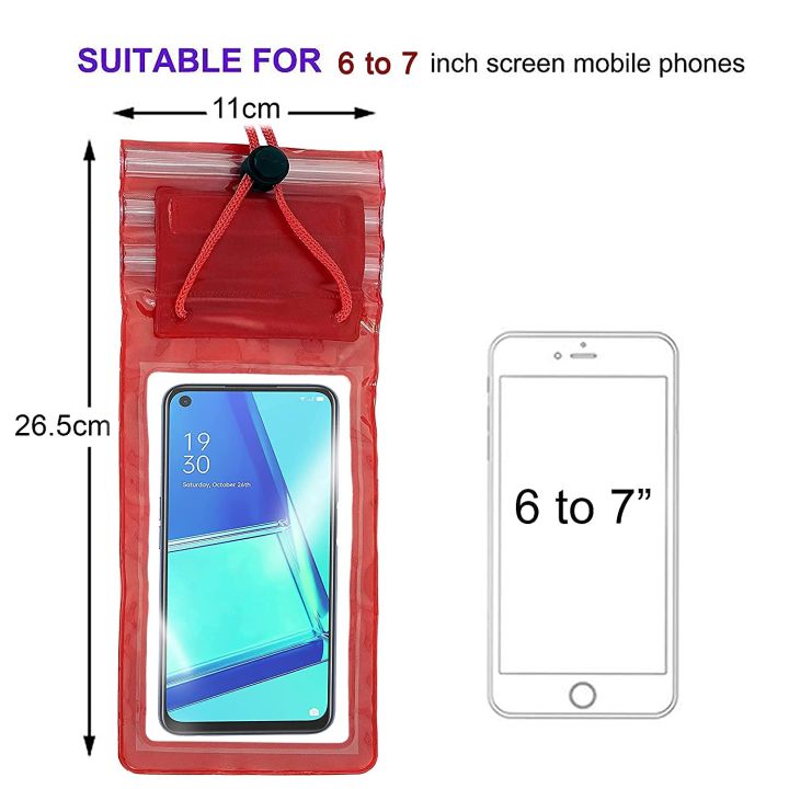 Waterproof Sealed Mobile Pouch PVC Transparent Rain Protection Mobile Cover Pouch Case for all phones upto 7.0 inches