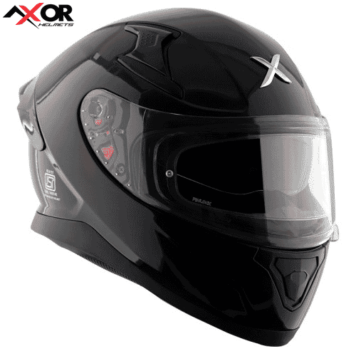 Axor Apex Solid Black Double Visor Helmet