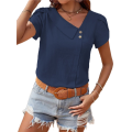 Linen Tops for Women Casual Collared Business Blouses Tops Puff Sleeve Crop Shirts Loose Summer Work Clothes. 