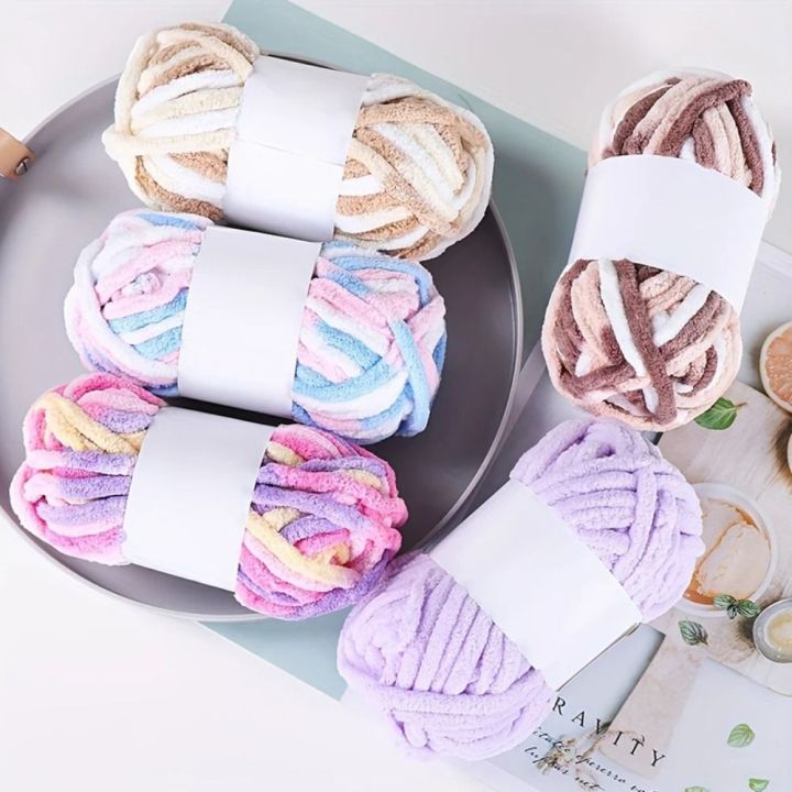 New%2050g/ball%20Ice%20Strip%20Thread%20Yarn%20Colorful%20Anti-Pilling%20Coarse%20Wool%20Thread%20Thick%20DIY%20Crochet%20Scarf%20Chenille%20Hand%20Knitting%20Yarn%20-%20Image%204