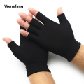 Wenefang 1Pair Black Half Finger Fingerless Gloves for Women and Men Wool Knit Wrist Cotton Gloves Winter Warm Workout Gloves. 