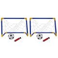 XHHDQES 2X Folding Mini Football Soccer Goal Post Net Set with Pump Kids Sport Indoor Outdoor Games Toys. 