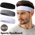 3Pcs/Set Fashion Moisture Wicking Sports Headband Sweat Absorbing Solid Color Gym Sweatband Elastic Running Headband Cycling. 