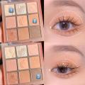 Cream Peach Eyeshadow Palette Sequins Pearlescent Eye Contour Glitter Pigment Shadow Pallete Cute Makeup Beauty Cosmetics. 
