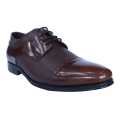Chocolate Leather Lace Up Pattern Design Black Horse Formal Shoes For Men. 