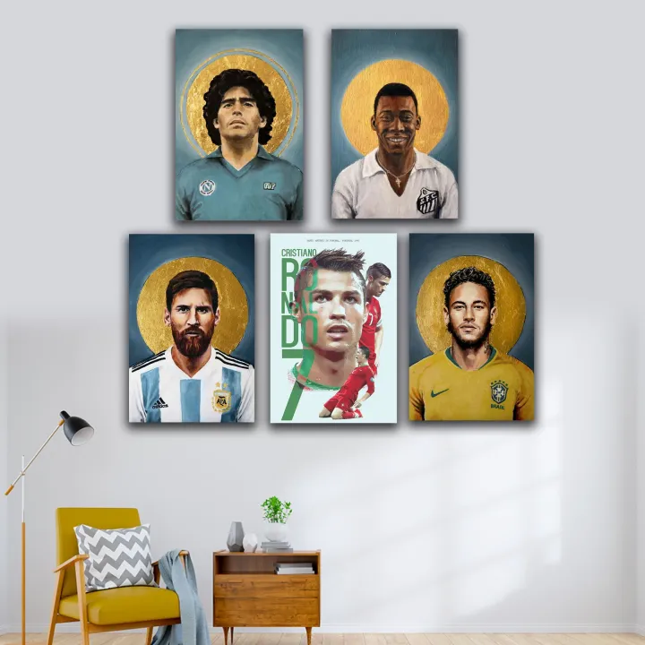 Football%20Legends%20Poster%20Set%20of%205%20Ronaldo%20Messi%20Neymar%20Pele%20Maradona%2046x31cm%20-%20Image%204