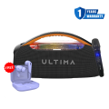 (New Launch) Ultima Boombox 130 Karaoke Speaker With UHF Microphone | 120W Output With 3 Equalizer Modes | Ultima Supreme Sound |Dazzling RGB LED Light | Up to 10 Hrs Playtime | Volume Slider | USB/AUX/Bluetooth/ TF Card/ Super Fast Charging. 