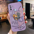 Hontinga for OPPO A53 2020 A33 2020 Back Cover PU Leather Fashion Bear Print Soft Silicone Edge Phone Case. 