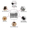 5pcs countersunk woodworking drill uitable for # 5 # 6 # 8 # 10 # 12 crews. 