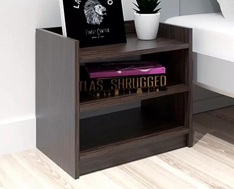 Engineered Wood 2 Layer Bed Side Table Wooden Organizer Stand Space ...