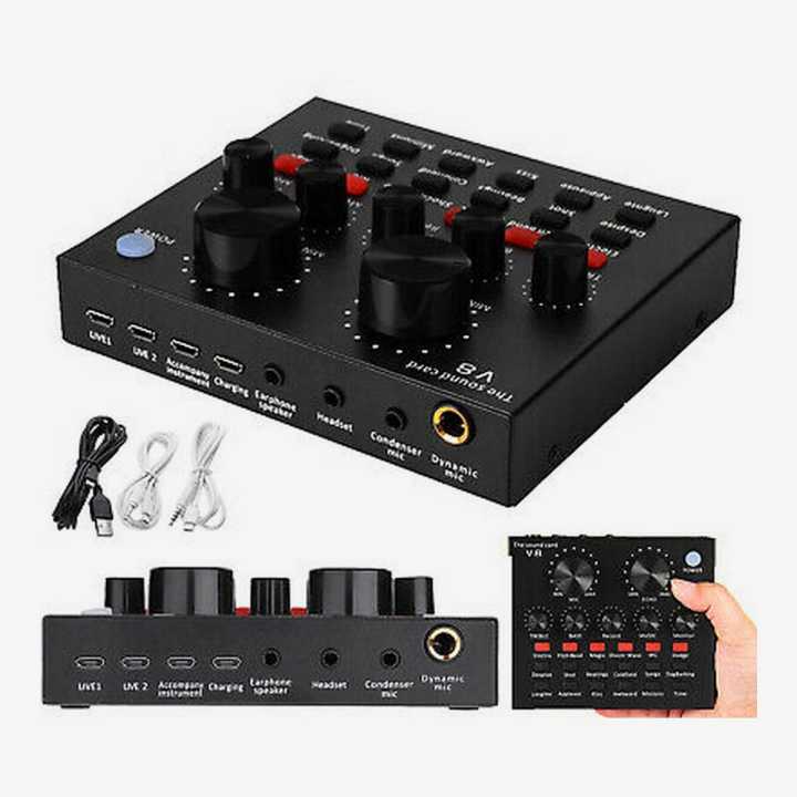 V8 Live Sound Card Audio Interface With Sound Effects