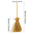 20Pcs Miniature Artificial Mini Straw Brooms with Red Ropes Halloween Straw Decoration Witches Party Decor Toy. 