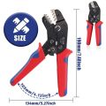 Durable Carbon Steel SN-58B Crimper Tool ​​Ergonomic Handle​​ Multifunctional Crimping Pliers​​ Red Black Wire Connector Tool​​ for Dupont Molex JST TE Terminals. 